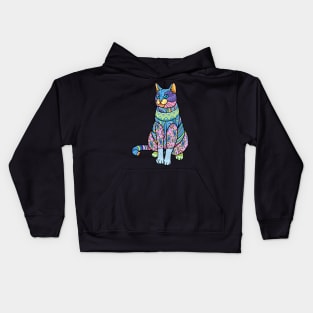 Ornate Cat Mandala Funny Kids Hoodie